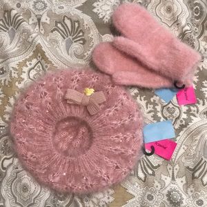 Betsey Johnson Hat and Glove set